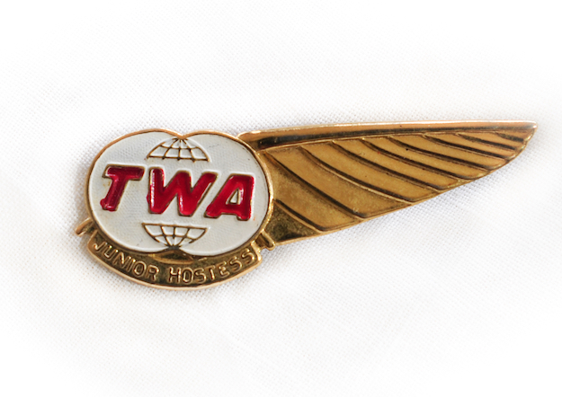 image of TWA Airlines "wings" pin circa 1965